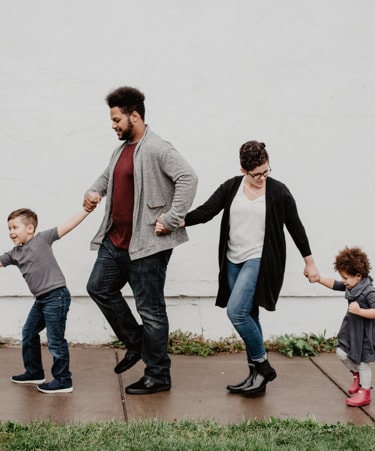 A happy family of four